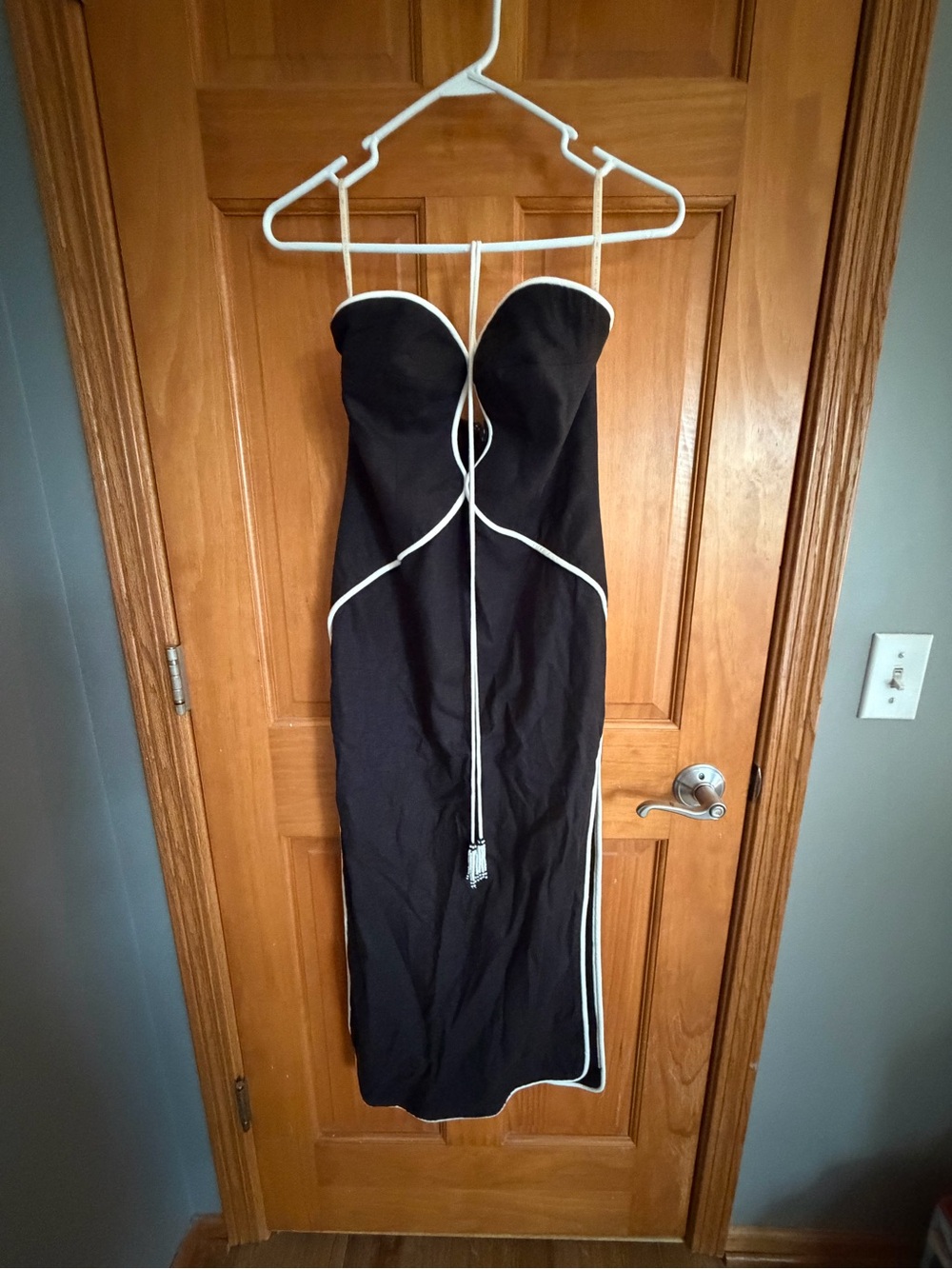 Farm Rio Black & White Cutout Midi Dress - Picture 2 of 5